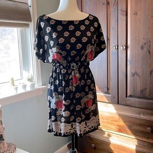 Floral Black Dress